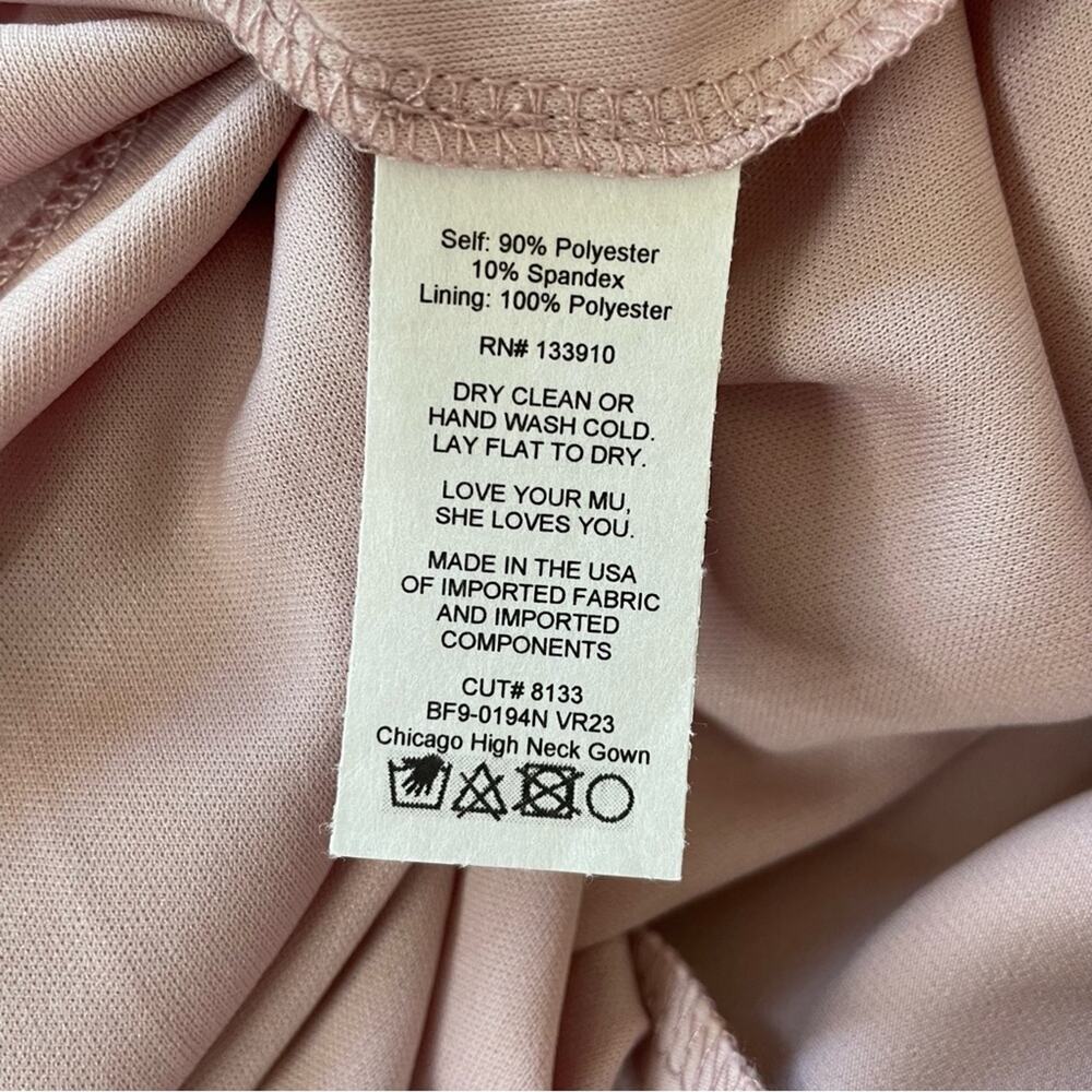 Show Me Your Mumu Chicago High Neck Gown Vintage Rose Stretch Crepe XL Formal - Picture 9 of 10